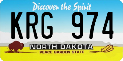 ND license plate KRG974