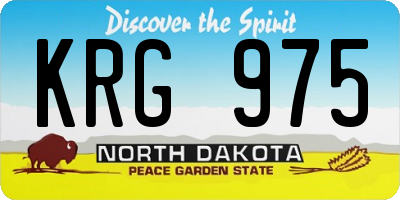 ND license plate KRG975