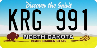 ND license plate KRG991