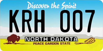 ND license plate KRH007