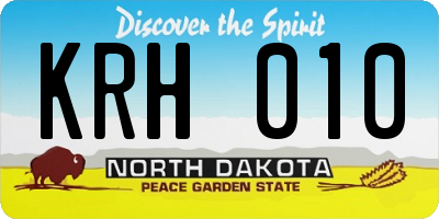 ND license plate KRH010