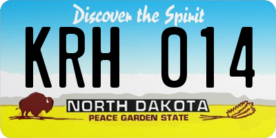 ND license plate KRH014