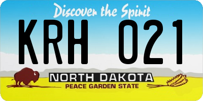 ND license plate KRH021
