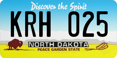 ND license plate KRH025