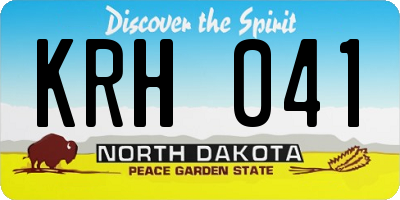 ND license plate KRH041