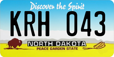 ND license plate KRH043