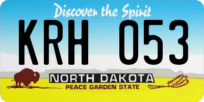 ND license plate KRH053