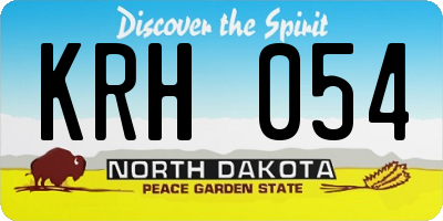 ND license plate KRH054