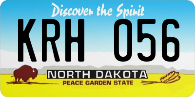 ND license plate KRH056