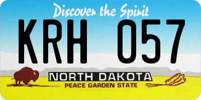 ND license plate KRH057