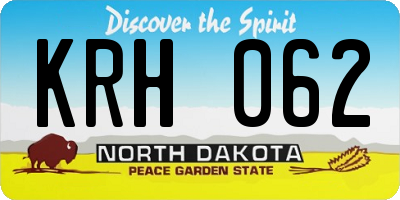 ND license plate KRH062