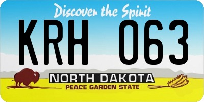 ND license plate KRH063