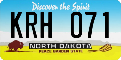 ND license plate KRH071