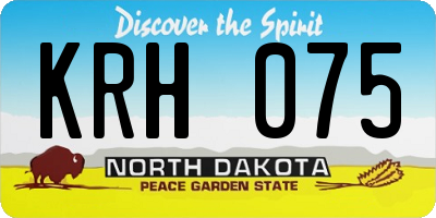 ND license plate KRH075