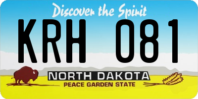 ND license plate KRH081