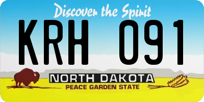ND license plate KRH091