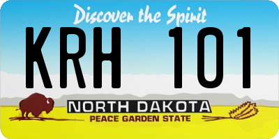 ND license plate KRH101