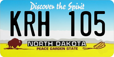ND license plate KRH105