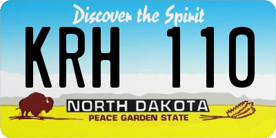 ND license plate KRH110