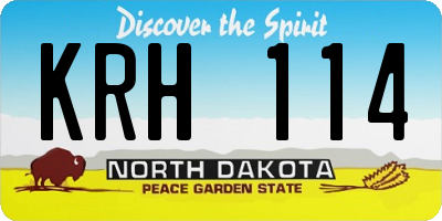 ND license plate KRH114