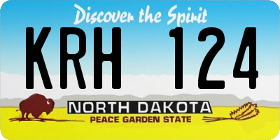 ND license plate KRH124