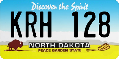 ND license plate KRH128