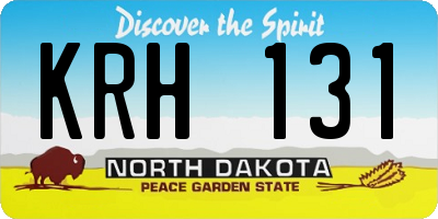 ND license plate KRH131