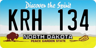 ND license plate KRH134