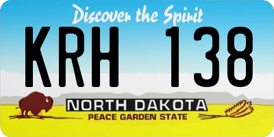 ND license plate KRH138