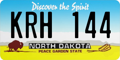 ND license plate KRH144