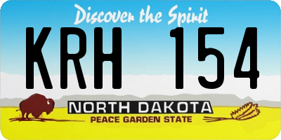 ND license plate KRH154