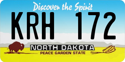 ND license plate KRH172