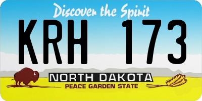 ND license plate KRH173