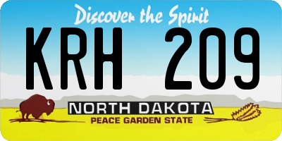 ND license plate KRH209
