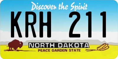 ND license plate KRH211