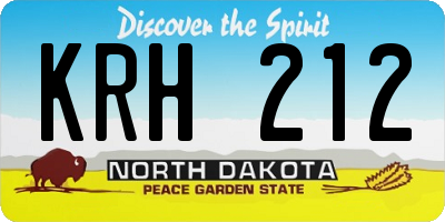 ND license plate KRH212
