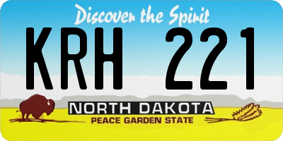 ND license plate KRH221