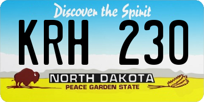 ND license plate KRH230