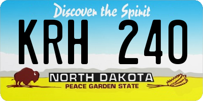 ND license plate KRH240