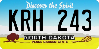ND license plate KRH243