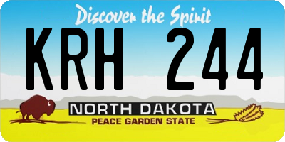 ND license plate KRH244