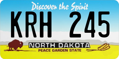 ND license plate KRH245