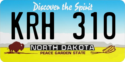 ND license plate KRH310