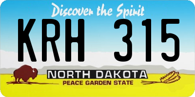 ND license plate KRH315