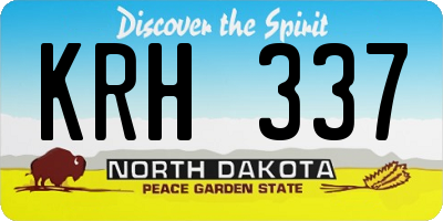 ND license plate KRH337