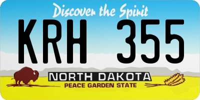 ND license plate KRH355