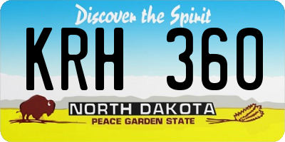 ND license plate KRH360