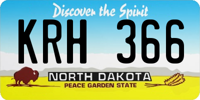 ND license plate KRH366