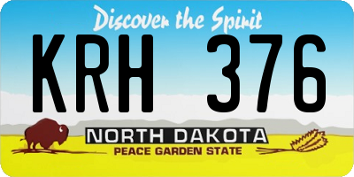ND license plate KRH376