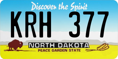 ND license plate KRH377